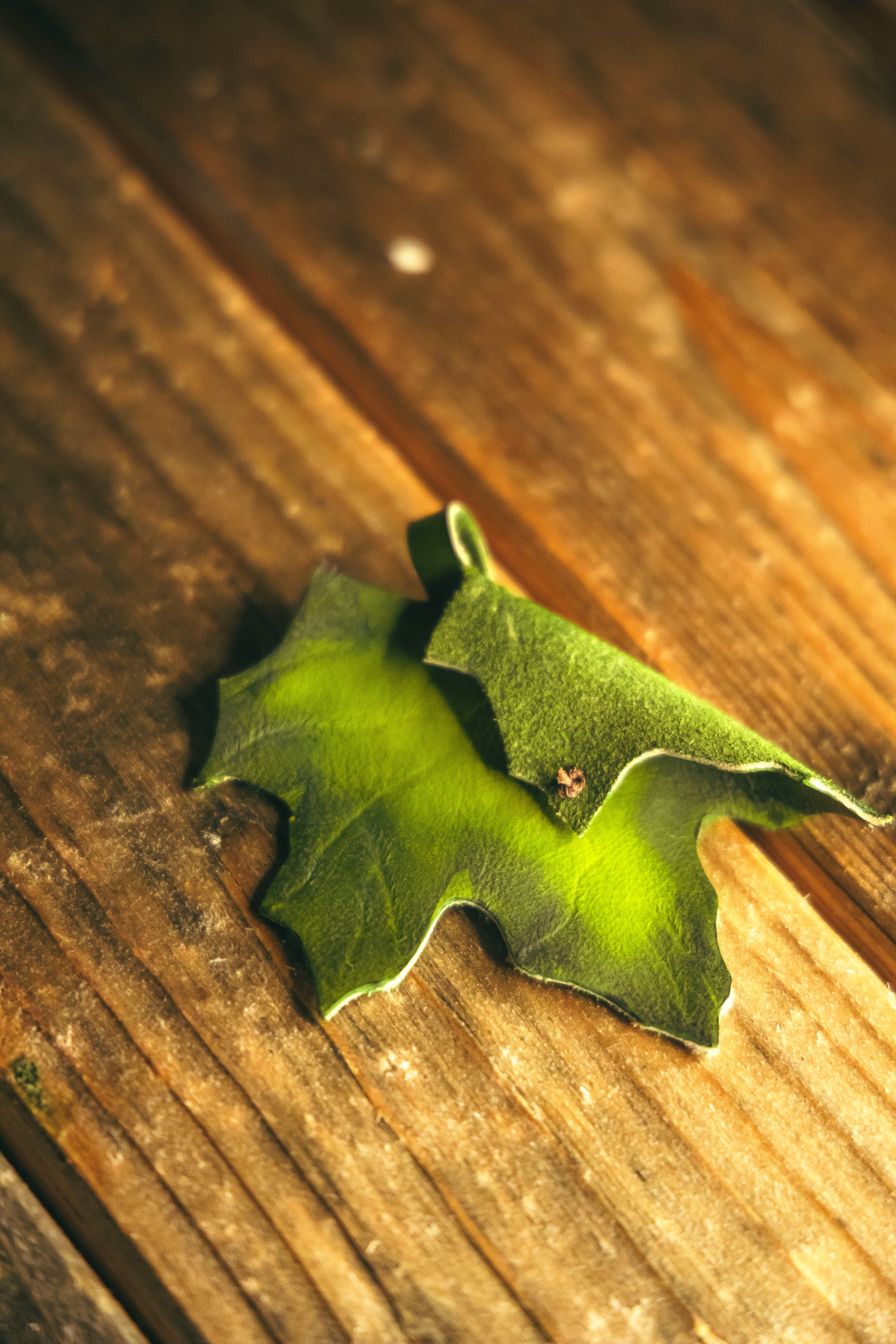Leather Oaklynn Leaf Pendant Keychain